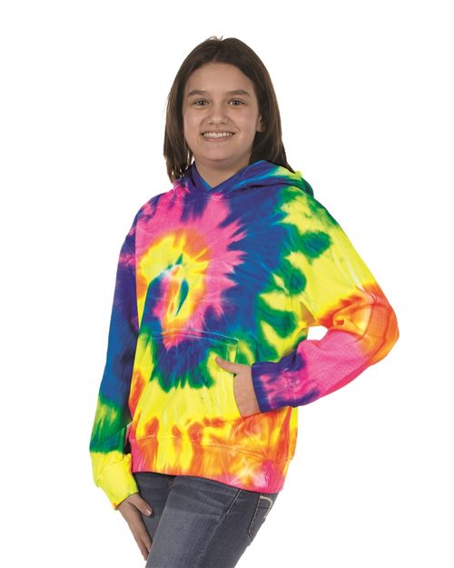 Dyenomite - Youth Multi-Color Swirl Hooded Sweatshirt - 854BMS