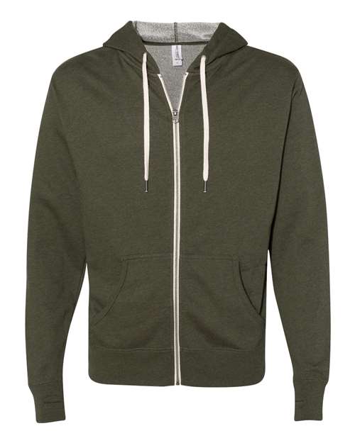 Independent Trading Co. - Unisex Heathered French Terry Full-Zip Hooded Sweatshirt - PRM90HTZ