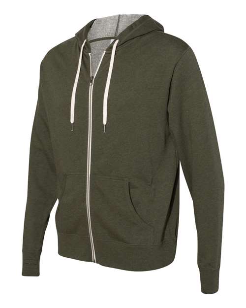 Independent Trading Co. - Unisex Heathered French Terry Full-Zip Hooded Sweatshirt - PRM90HTZ