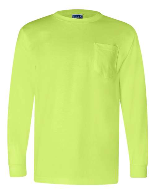 Bayside - Union-Made Long Sleeve T-Shirt with a Pocket - 3055