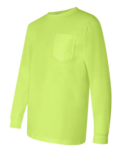 Bayside - Union-Made Long Sleeve T-Shirt with a Pocket - 3055