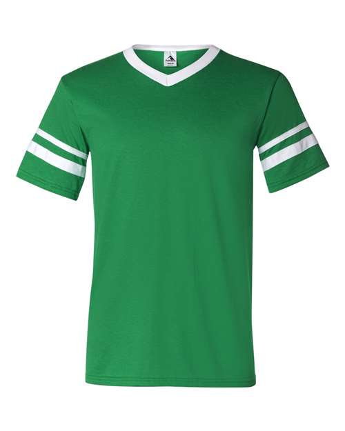 Augusta Sportswear - V-Neck Jersey with Striped Sleeves - 360