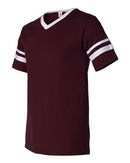 Augusta Sportswear - V-Neck Jersey with Striped Sleeves - 360