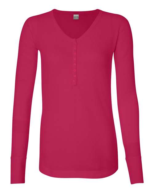 J. America - Women's Thermal Henley - 8252