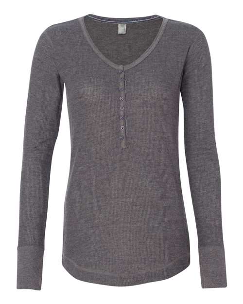 J. America - Women's Thermal Henley - 8252