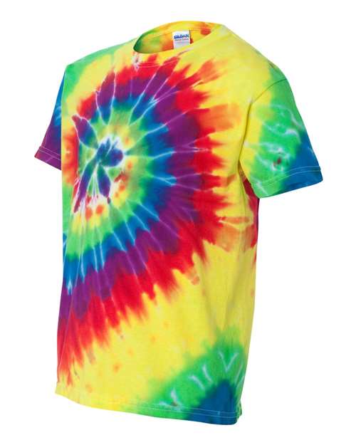 Dyenomite - Youth Multi-Color Spiral Tie-Dyed T-Shirt - 20BMS