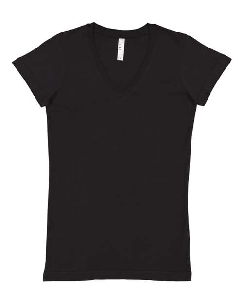 LAT - Junior Fit V-Neck Fine Jersey Tee - 3607