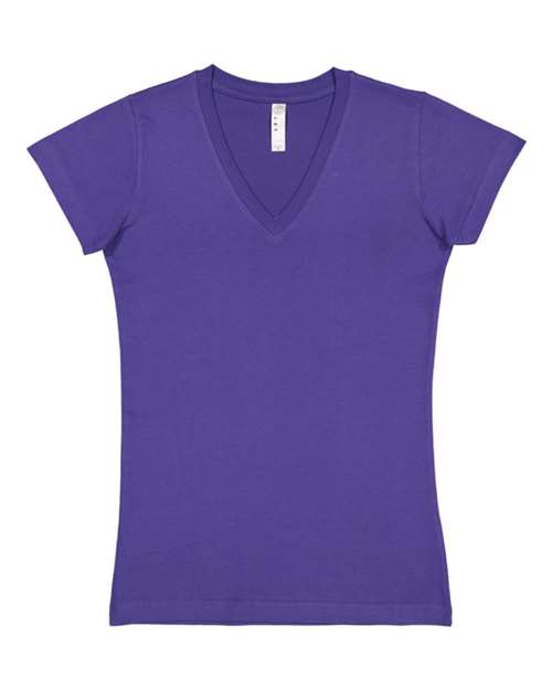 LAT - Junior Fit V-Neck Fine Jersey Tee - 3607