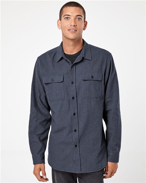 Burnside - Long Sleeve Solid Flannel Shirt - 8200