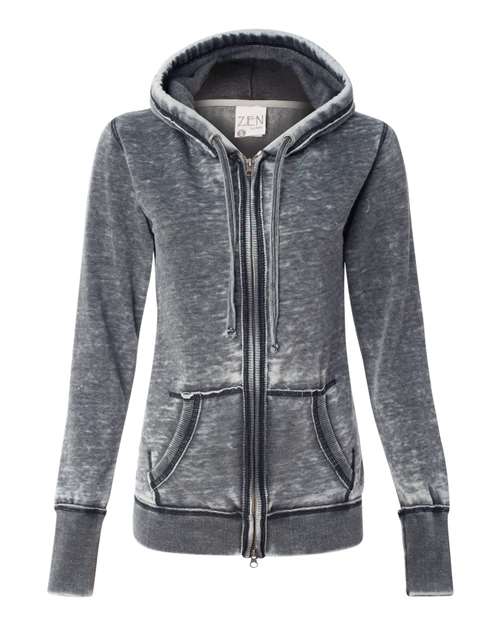 J. America - Women's Zen Fleece Full-Zip Hooded Sweatshirt - 8913