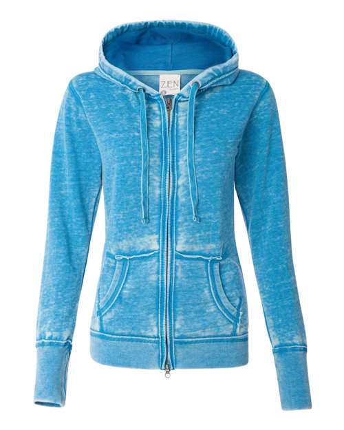 J. America - Women's Zen Fleece Full-Zip Hooded Sweatshirt - 8913