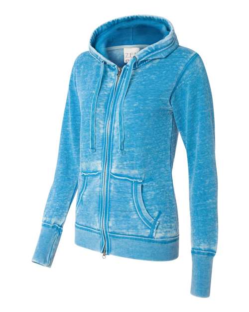 J. America - Women's Zen Fleece Full-Zip Hooded Sweatshirt - 8913