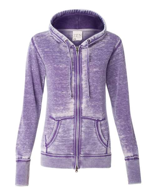 J. America - Women's Zen Fleece Full-Zip Hooded Sweatshirt - 8913