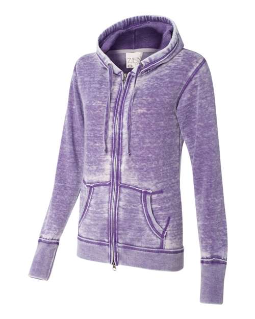 J. America - Women's Zen Fleece Full-Zip Hooded Sweatshirt - 8913