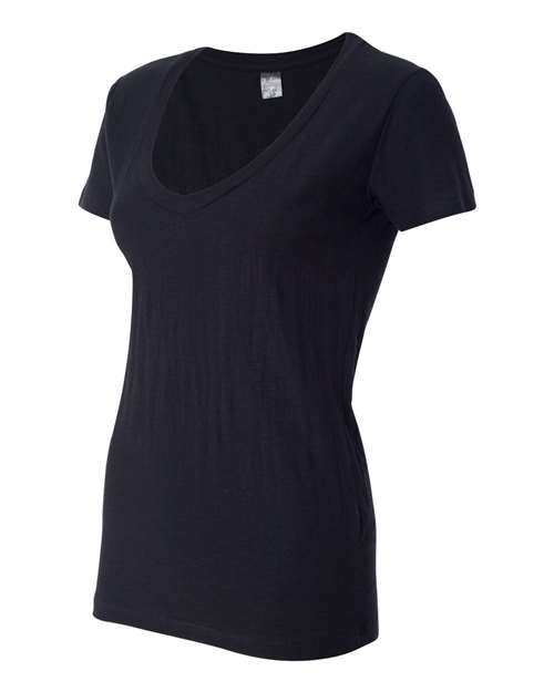 J. America - Women's V-Neck Slub T-Shirt - 8169