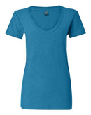 J. America - Women's V-Neck Slub T-Shirt - 8169