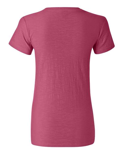 J. America - Women's V-Neck Slub T-Shirt - 8169