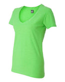 J. America - Women's V-Neck Slub T-Shirt - 8169