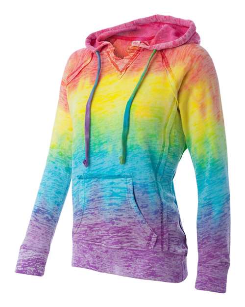 MV Sport - Women’s Courtney Burnout V-Notch Hooded Sweatshirt - W1162