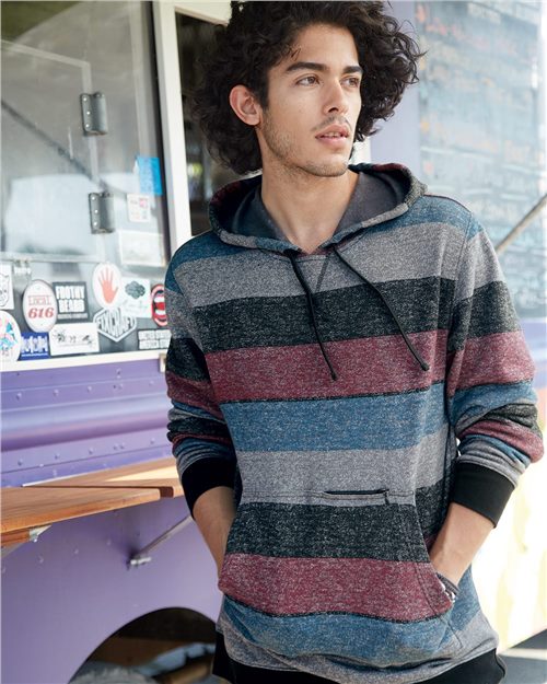 Burnside - Printed Stripes Fleece Sweatshirt - 8603