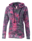 MV Sport - Women’s Courtney Burnout V-Notch Hooded Sweatshirt - W1162