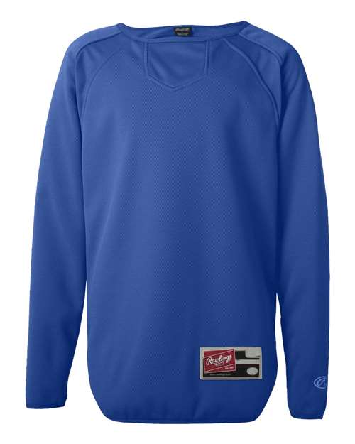 Rawlings - Youth Flatback Mesh Fleece Long Sleeve Pullover - 6705