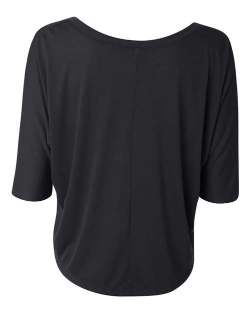 BELLA + CANVAS - Women's Flowy Boxy Half-Sleeve V-Neck Tee - 8825