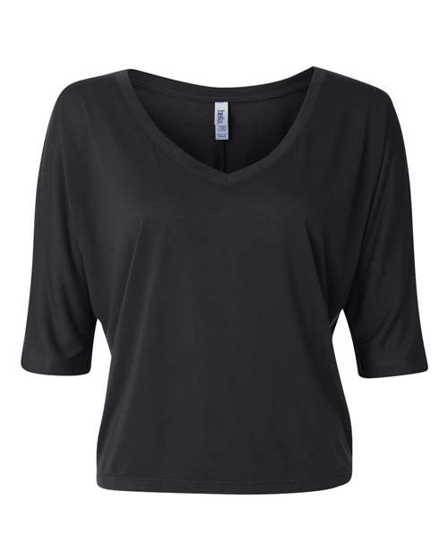 BELLA + CANVAS - Women's Flowy Boxy Half-Sleeve V-Neck Tee - 8825