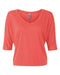 BELLA + CANVAS - Women's Flowy Boxy Half-Sleeve V-Neck Tee - 8825