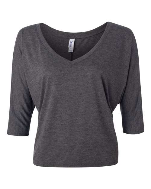 BELLA + CANVAS - Women's Flowy Boxy Half-Sleeve V-Neck Tee - 8825