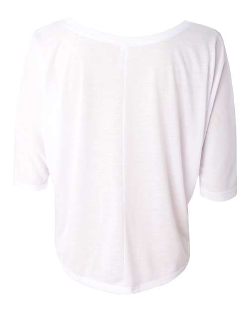 BELLA + CANVAS - Women's Flowy Boxy Half-Sleeve V-Neck Tee - 8825