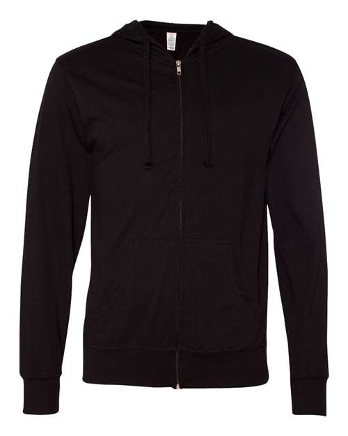 Independent Trading Co. - Lightweight Jersey Full-Zip Hooded T-Shirt - SS150JZ