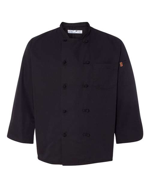 Chef Designs - Black Knot Button Chef Coat - 0427