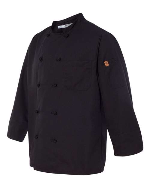 Chef Designs - Black Knot Button Chef Coat - 0427