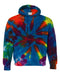 Dyenomite - Rainbow Multi-Color Cut-Spiral Hooded Sweatshirt - 854TD