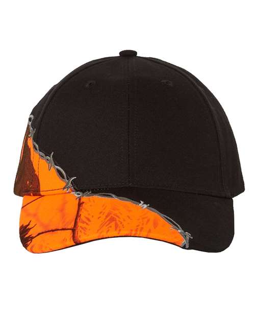 Kati - Camo with Barbed Wire Embroidery Cap - LC4BW