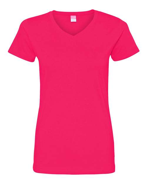 LAT - Women's V-Neck Fine Jersey Tee - 3507