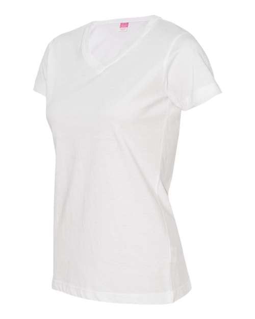 LAT - Women's V-Neck Fine Jersey Tee - 3507 (More Color)