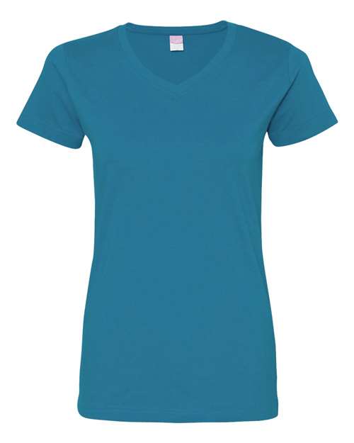 LAT - Women's V-Neck Fine Jersey Tee - 3507