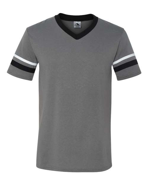 Augusta Sportswear - V-Neck Jersey with Striped Sleeves - 360