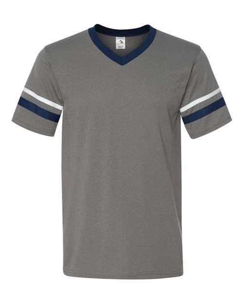 Augusta Sportswear - V-Neck Jersey with Striped Sleeves - 360