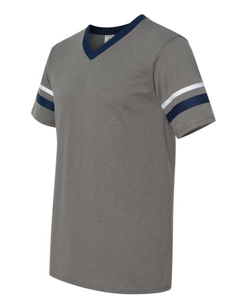 Augusta Sportswear - V-Neck Jersey with Striped Sleeves - 360