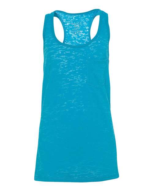 Blue 84 - USA-Made Juniors' Burnout Tank Top with a Pocket - JBTT