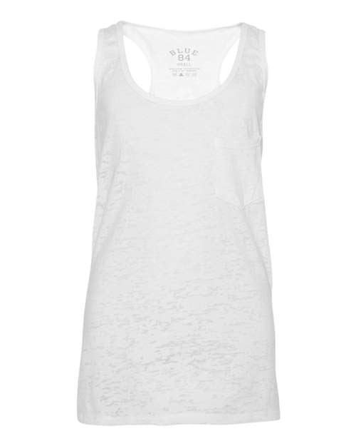 Blue 84 - USA-Made Juniors' Burnout Tank Top with a Pocket - JBTT