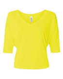 BELLA + CANVAS - Women's Flowy Boxy Half-Sleeve V-Neck Tee - 8825