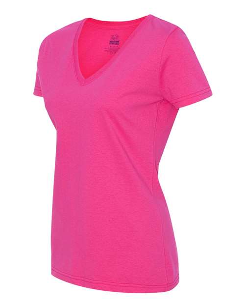 Fruit of the Loom - HD Cotton Women's V-Neck T-Shirt - L39VR