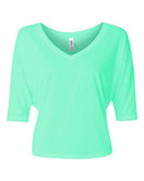 BELLA + CANVAS - Women's Flowy Boxy Half-Sleeve V-Neck Tee - 8825