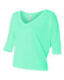 BELLA + CANVAS - Women's Flowy Boxy Half-Sleeve V-Neck Tee - 8825