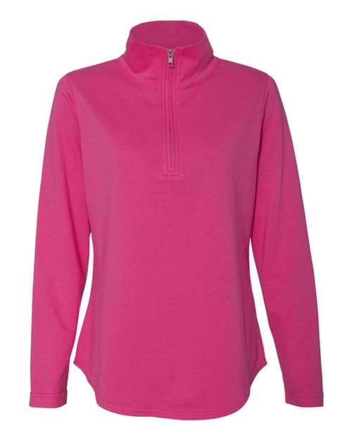 LAT - Women's Quarter Zip French Terry Pullover - 3764