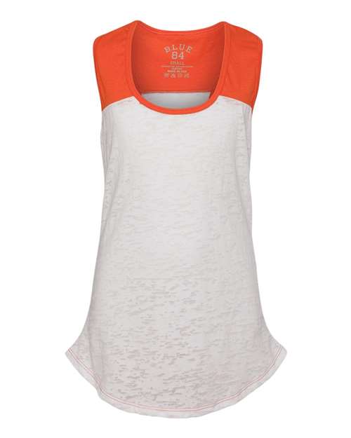 Blue 84 - USA-Made Juniors' Burnout Raglan Tank Top - JBRTT